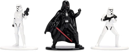 Jada Toys Star Wars Nano Die-Cast Figuren 3er Set, Stormtrooper, Darth Vader, Stormtrooper 2, 4 cm 1.65 Zoll – Mehrfarbig