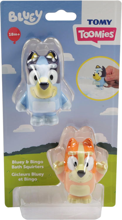 Toomies Bluey Bath Squirters, Bluey & Bingo Water Squirter Set, Soft Squeeze Bath Toys for Toddlers, Easy-Grip Water Play for Little Hands, Developmental Bath Time Toys for Imaginative Play
