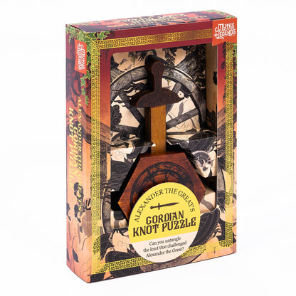 Professor Puzzle Myths & Legends Alexander the Great’s Gordian Knot Puzzle | Wooden Brainteaser Inspired by Ancient Greek Myth | Take-Apart Mechanical Puzzle with Story Booklet