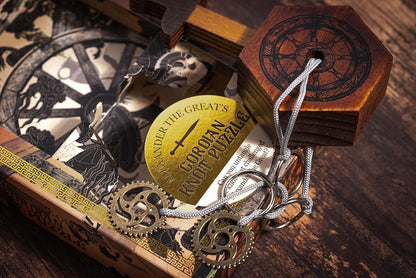 Professor Puzzle Myths & Legends Alexander the Great’s Gordian Knot Puzzle | Wooden Brainteaser Inspired by Ancient Greek Myth | Take-Apart Mechanical Puzzle with Story Booklet