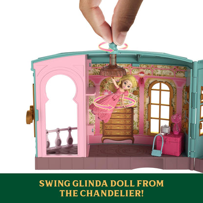 Mattel Universal Pictures’ Wicked So Popular Dorm Small Doll Playset with 3 Play Spaces & 9 Accessories, Inspired by the Movie, JHC00