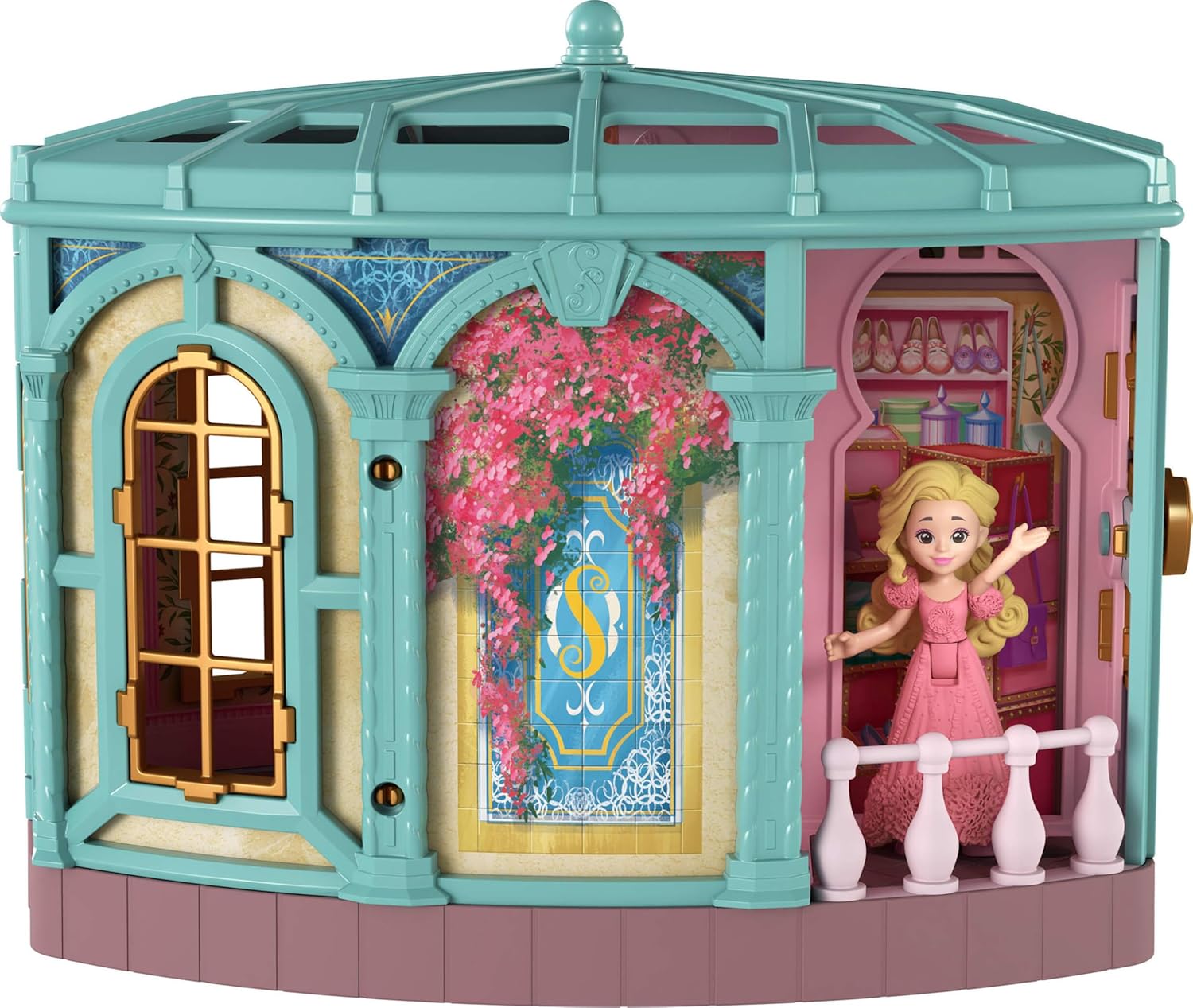 Mattel Universal Pictures’ Wicked So Popular Dorm Small Doll Playset with 3 Play Spaces & 9 Accessories, Inspired by the Movie, JHC00