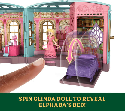 Mattel Universal Pictures’ Wicked So Popular Dorm Small Doll Playset with 3 Play Spaces & 9 Accessories, Inspired by the Movie, JHC00