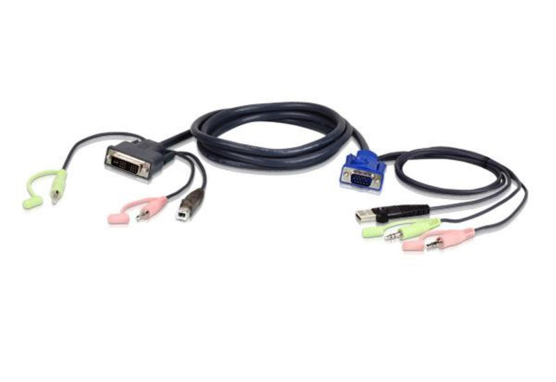 ATEN 2L-7DX2U | KVM Cable | VGA to DVI | Black | 1.8 m