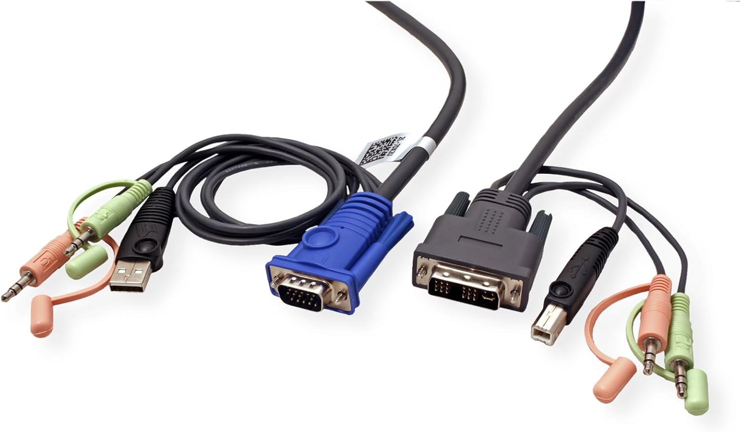 ATEN 2L-7DX2U | KVM Cable | VGA to DVI | Black | 1.8 m