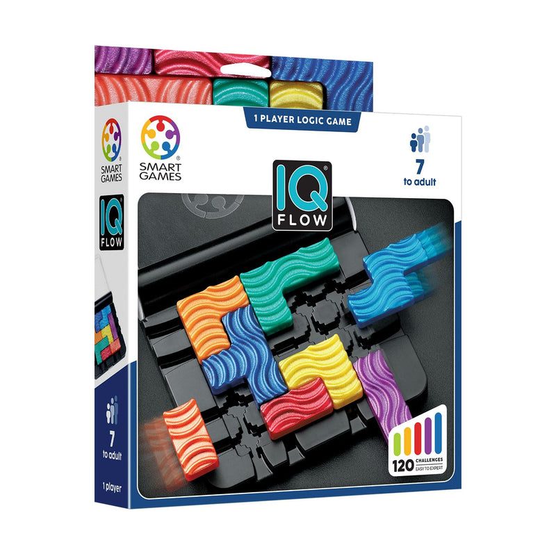 SmartGames - IQ Flow, 1 Player Logic Game with 120 Challenges, Ages 7+