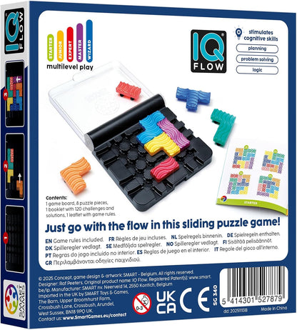 SmartGames - IQ Flow, 1 Player Logic Game with 120 Challenges, Ages 7+