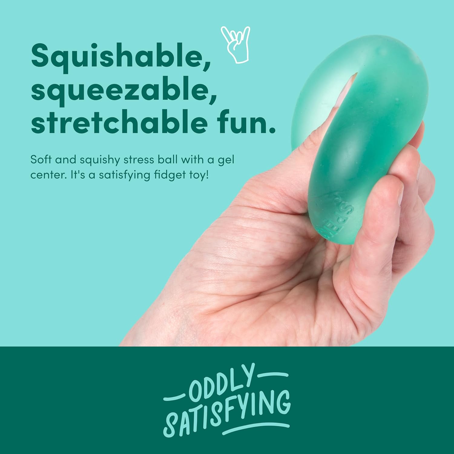 Speks Gump Stress Balls - Silky Soft Memory Gel Squishy Fidget Toy for Adults and Teens 14+ | Stress Relief Present, Office Desk Toy | Sea Glass