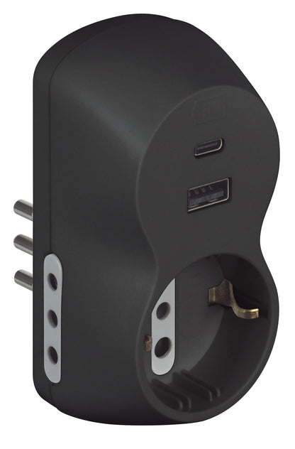 Adatt. B3 1 Pr. St Ted+2 10A+Usb