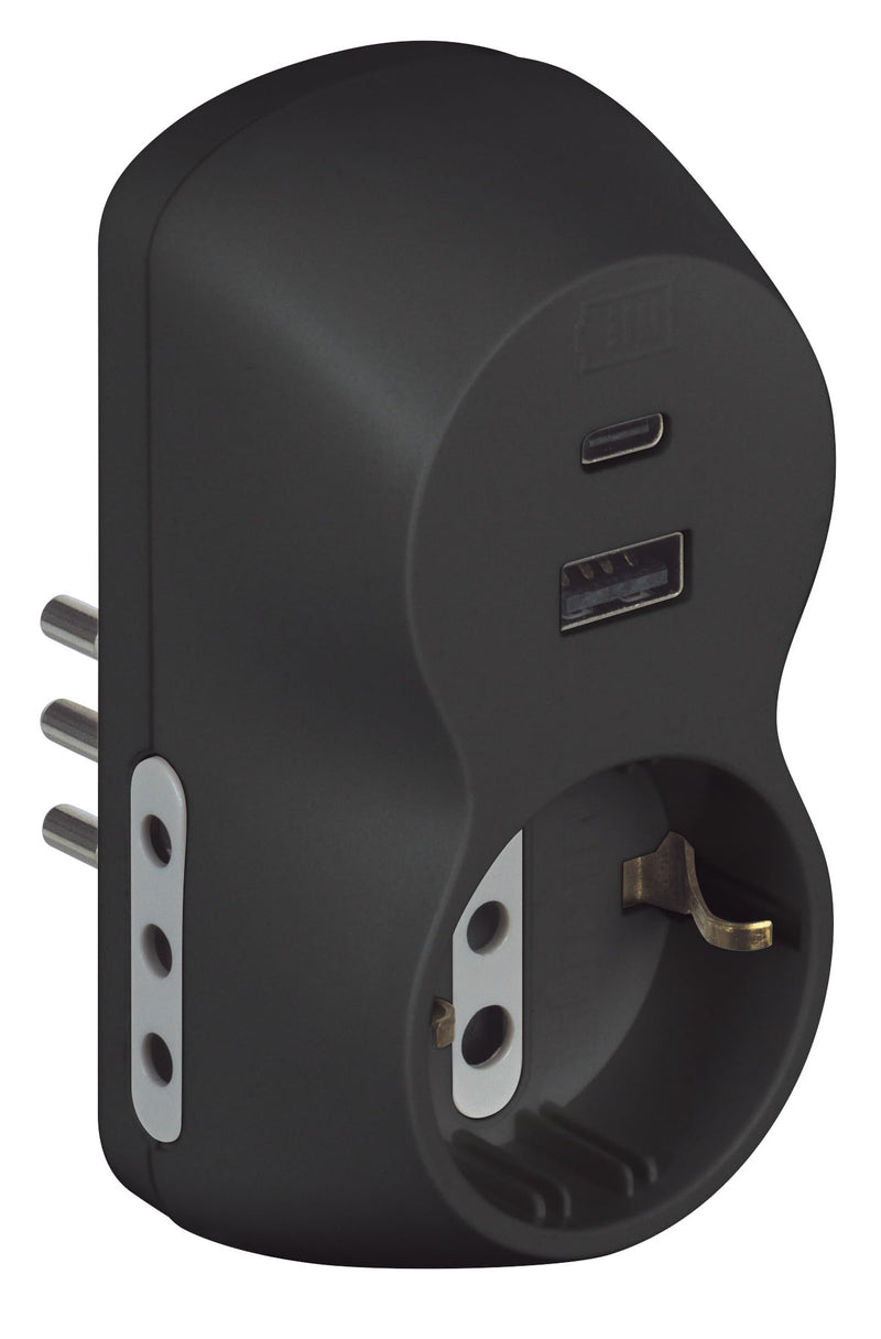 Adatt. B3 1 Pr. St Ted+2 10A+Usb