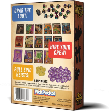 Thief's Market | Easy to Learn and Quick to Play | Strategic Dice-Drafting Board Game (Retail Edition