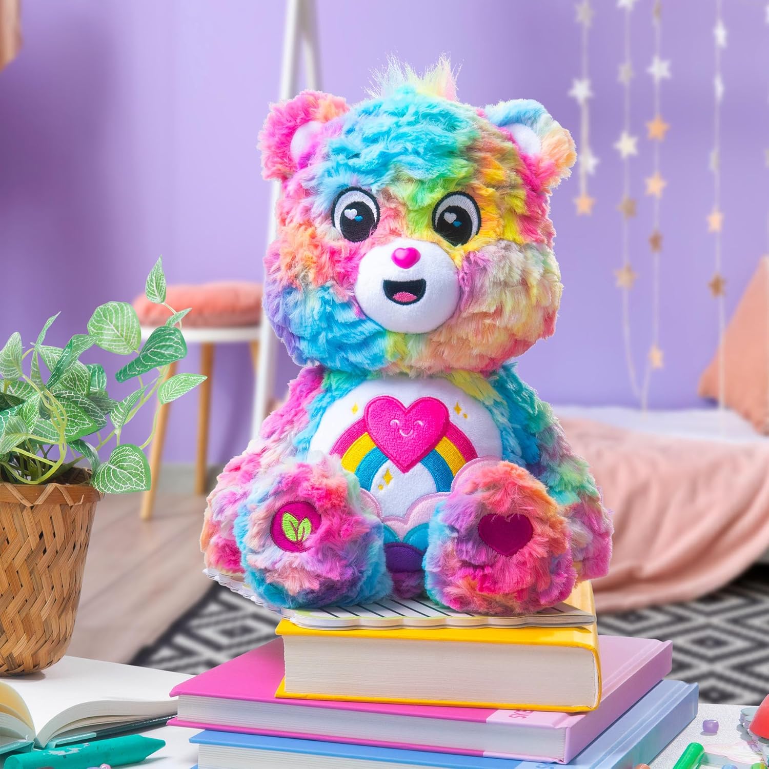 Basic Fun Care Bears 35cm Plush – Caring Colours Bear from the Cozy Collection – Soft Huggable Toy with Embroidered Details – Gift for Kids Ages 4+