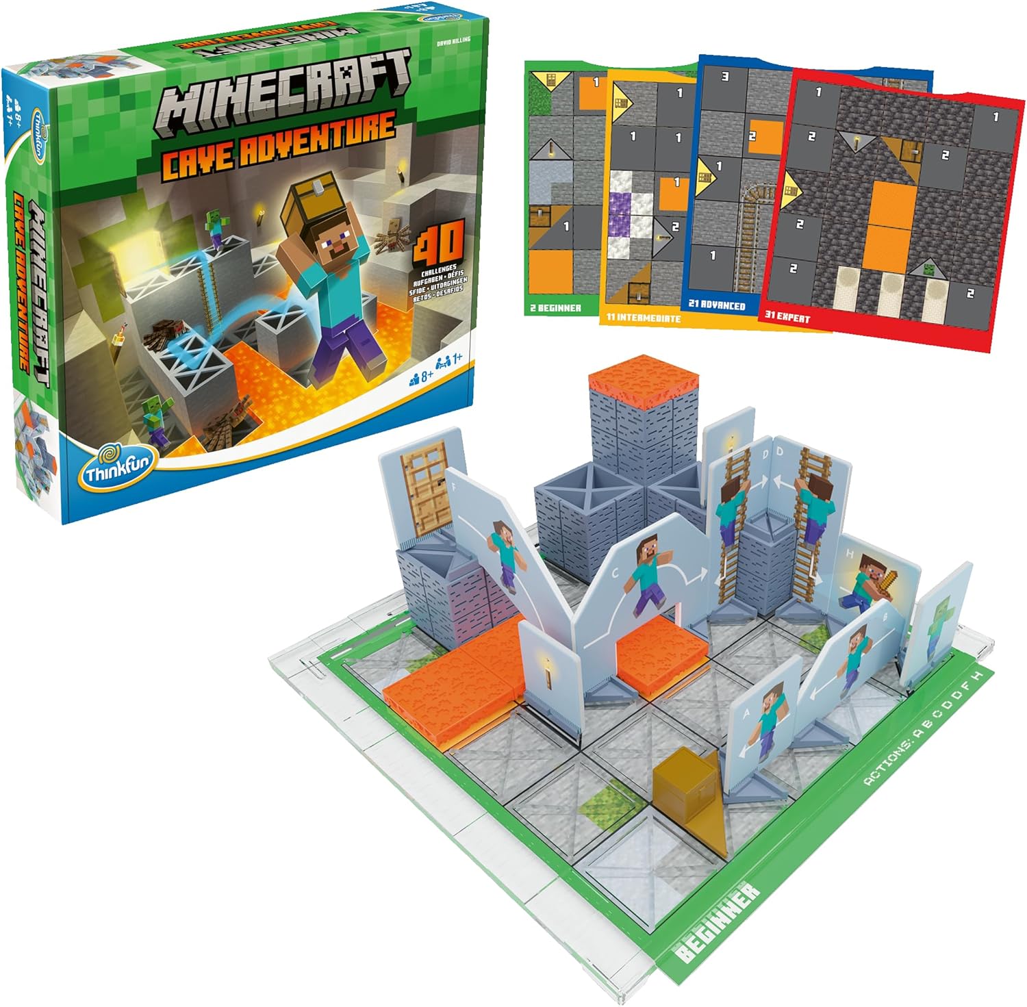 Thinkfun -76700- Minecraft Cave Adventure - Das spannende Logikspiel aus der Welt von Minecraft ab 8 Jahren
