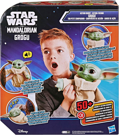 Star Wars Hasbro, action figure da 25 cm di Grogu Coccolavventura, giocattolo animatronico, peluche interattivo, giocattoli ispirati The Mandalorian and Grogu, dai 4 anni in su