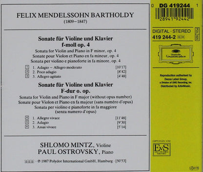 Mendelssohn: Violinsonaten