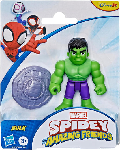 Marvel Spidey und Seine Super-Freunde Hulk Spielzeug mit Accessoire, 7,6 cm große Action-Figur, Superhelden-Spielzeug für Kinder, ab 3 Jahren, grün