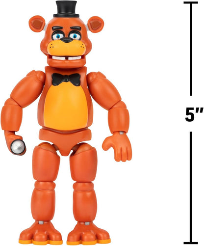 Five Nights at Freddys Classic Freddy - 5-Inch Articulated Figure with Jumpscare Feature and Glow-In-The-Dark Eyes