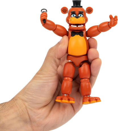Five Nights at Freddys Classic Freddy - 5-Inch Articulated Figure with Jumpscare Feature and Glow-In-The-Dark Eyes
