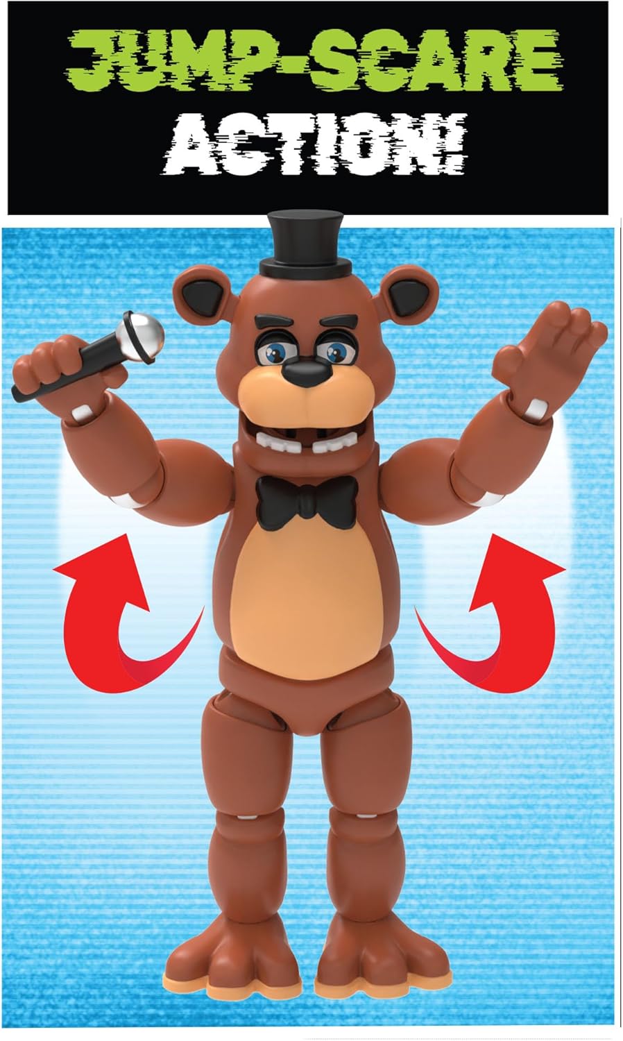Five Nights at Freddys Classic Freddy - 5-Inch Articulated Figure with Jumpscare Feature and Glow-In-The-Dark Eyes