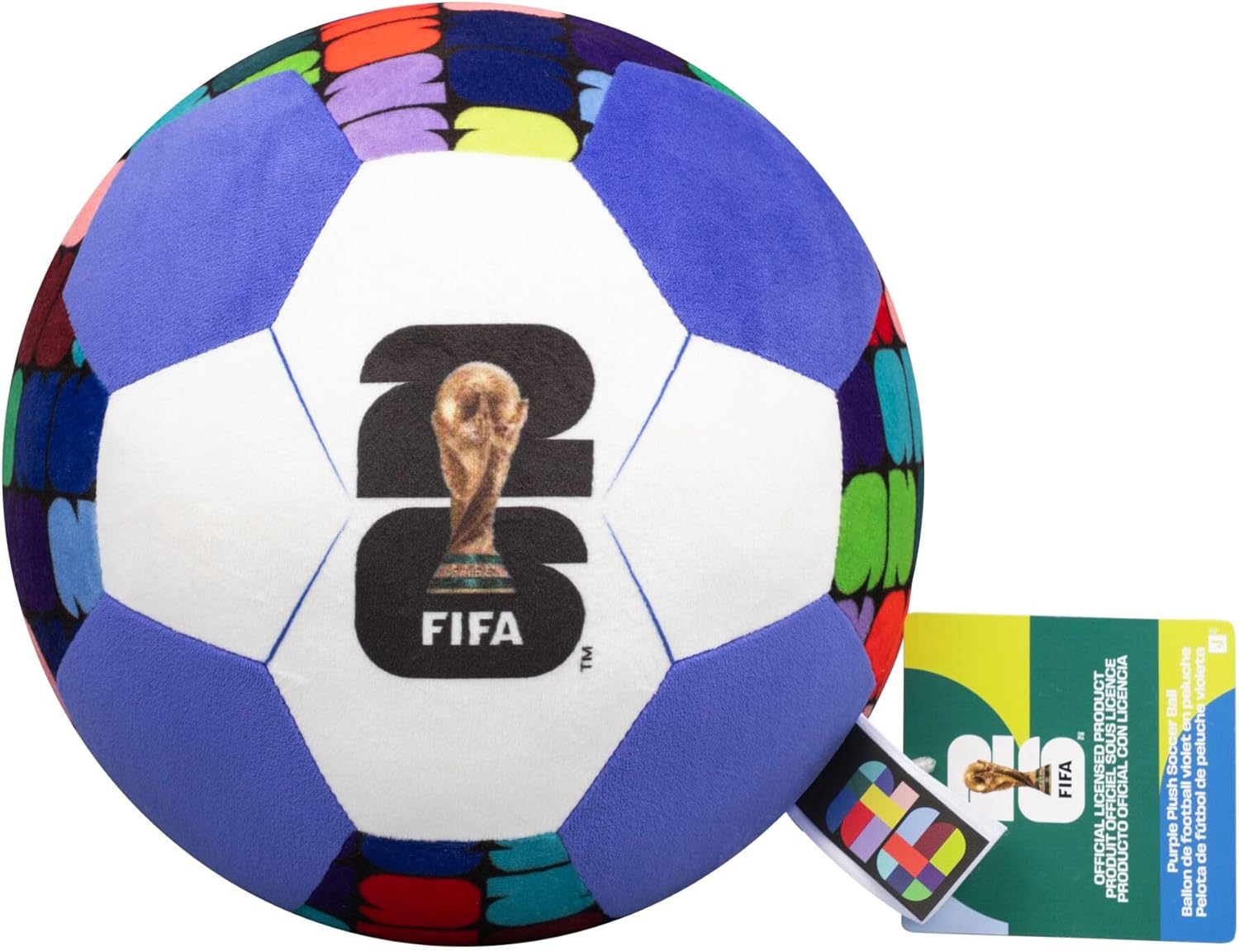 FIFA® 9-Inch Purple Plush Football - Soft, Collectible World Cup™ Plush Toy - Official FIFA® Pattern - Ages 3+