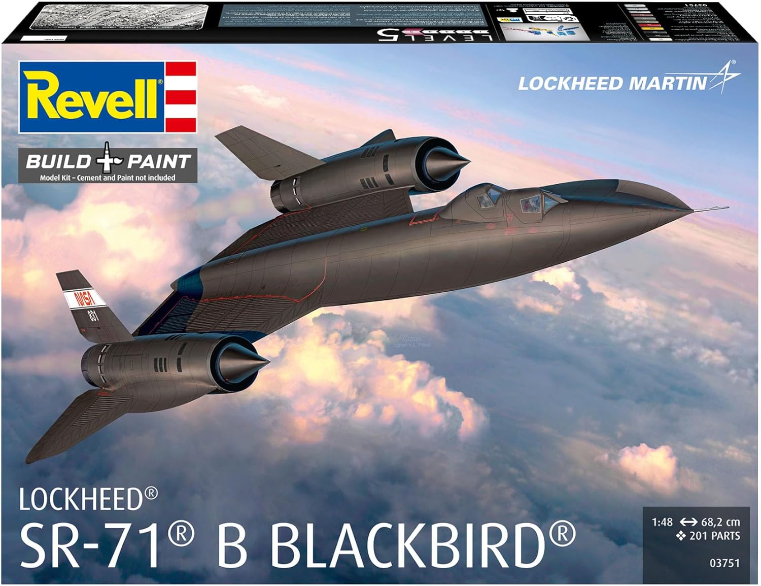 Revell 03751 Lockheed SR-71B Blackbird 1:48 Scale - Unbuilt/Unpainted Plastic Model Kit