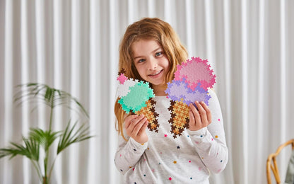 Plus Plus Building Blocks Toy - Puzzle by Number Ice Cream Cones, Kids Crafts Jigsaw, Make Your Own Kids Bedroom Accessories - STEM Learning Resources - Boys and Girls Toys Age 5 Plus