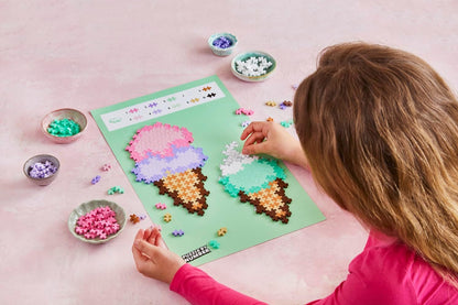 Plus Plus Building Blocks Toy - Puzzle by Number Ice Cream Cones, Kids Crafts Jigsaw, Make Your Own Kids Bedroom Accessories - STEM Learning Resources - Boys and Girls Toys Age 5 Plus
