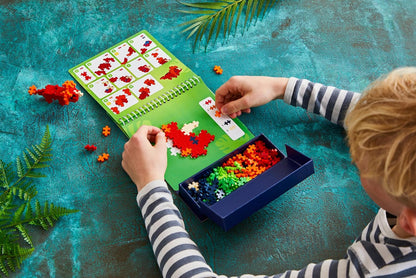 Plus Plus Building Blocks Toy - Puzzle by Number Travel Games Activity Book, Kids Construction Toys, Creative Learning Resources and STEM Play - Girls and Boys Toys Age 5 Plus - Dinosaurs