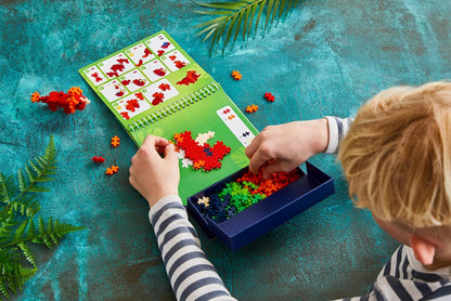 Plus Plus Building Blocks Toy - Puzzle by Number Travel Games Activity Book, Kids Construction Toys, Creative Learning Resources and STEM Play - Girls and Boys Toys Age 5 Plus - Dinosaurs
