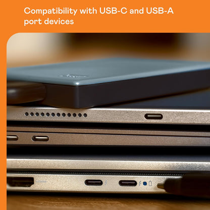 WD 4TB My Passport Works with USB-C, portable external hard drive, USB 3.2 Gen 1, software for device management, backup, password protection, Works with PC, Mac, Chromebook, Gaming Consoles, Grey