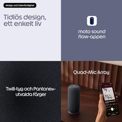Motorola Moto Sound Flow - Speaker - For Portable Use - Wireless - Bluetooth, Wi-Fi - App-Controlled - 30 Watt - 2-Way -