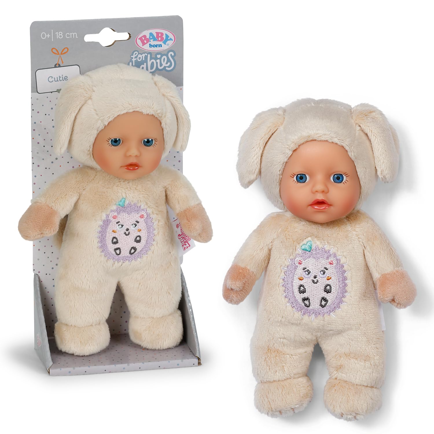 BABY born for babies Cutie soft doll with crinkle foil, 3 assorted styles. Suitable from birth