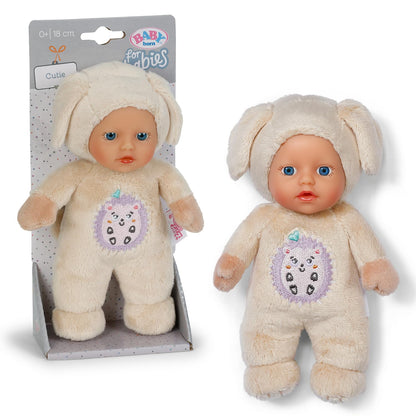 BABY born for babies Cutie soft doll with crinkle foil, 3 assorted styles. Suitable from birth