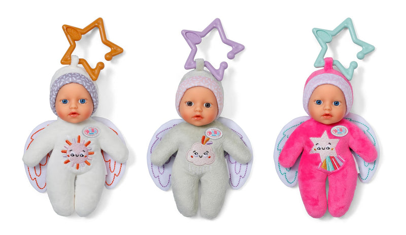 BABY born for babies Angel 18cm, soft dolls with pendant and rattle, 3 assorted