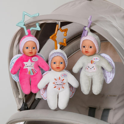 BABY born for babies Angel soft doll teething toy with rattle, 3 assorted colours. Style may vary. Suitable for newborns.