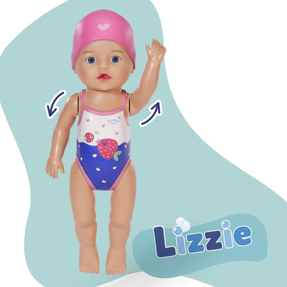 BABY born Zwemmende Lizzie 30 cm – badpop, werkt zonder batterijen, geschikt voor water, voor kinderen vanaf 1 jaar