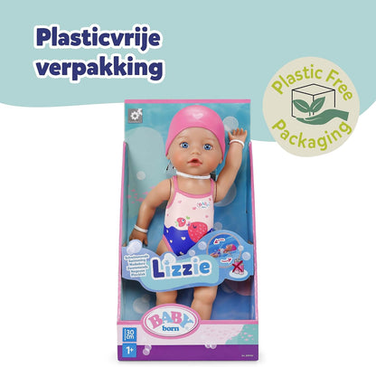 BABY born Zwemmende Lizzie 30 cm – badpop, werkt zonder batterijen, geschikt voor water, voor kinderen vanaf 1 jaar