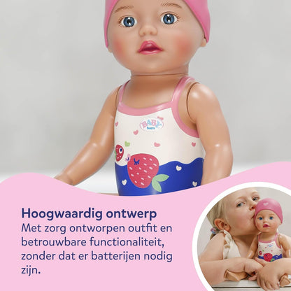 BABY born Zwemmende Lizzie 30 cm – badpop, werkt zonder batterijen, geschikt voor water, voor kinderen vanaf 1 jaar