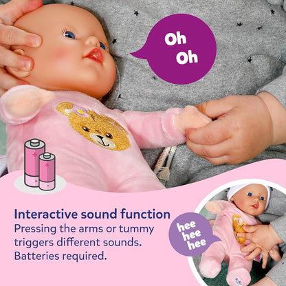 BABY born Interactive Rosie 30cm, soft baby doll with 6 sounds & bottles