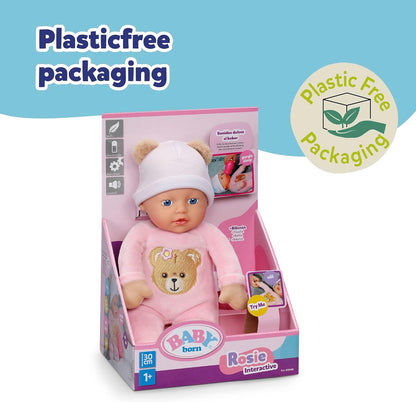 BABY born Interactive Rosie 30cm, soft baby doll with 6 sounds & bottles