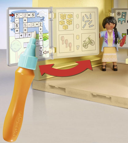 Playmobil 71327 City Life Large School, furnished barrier-free school building with lift, educational toy, fun imaginative role play, playsets suitable for children ages 4+