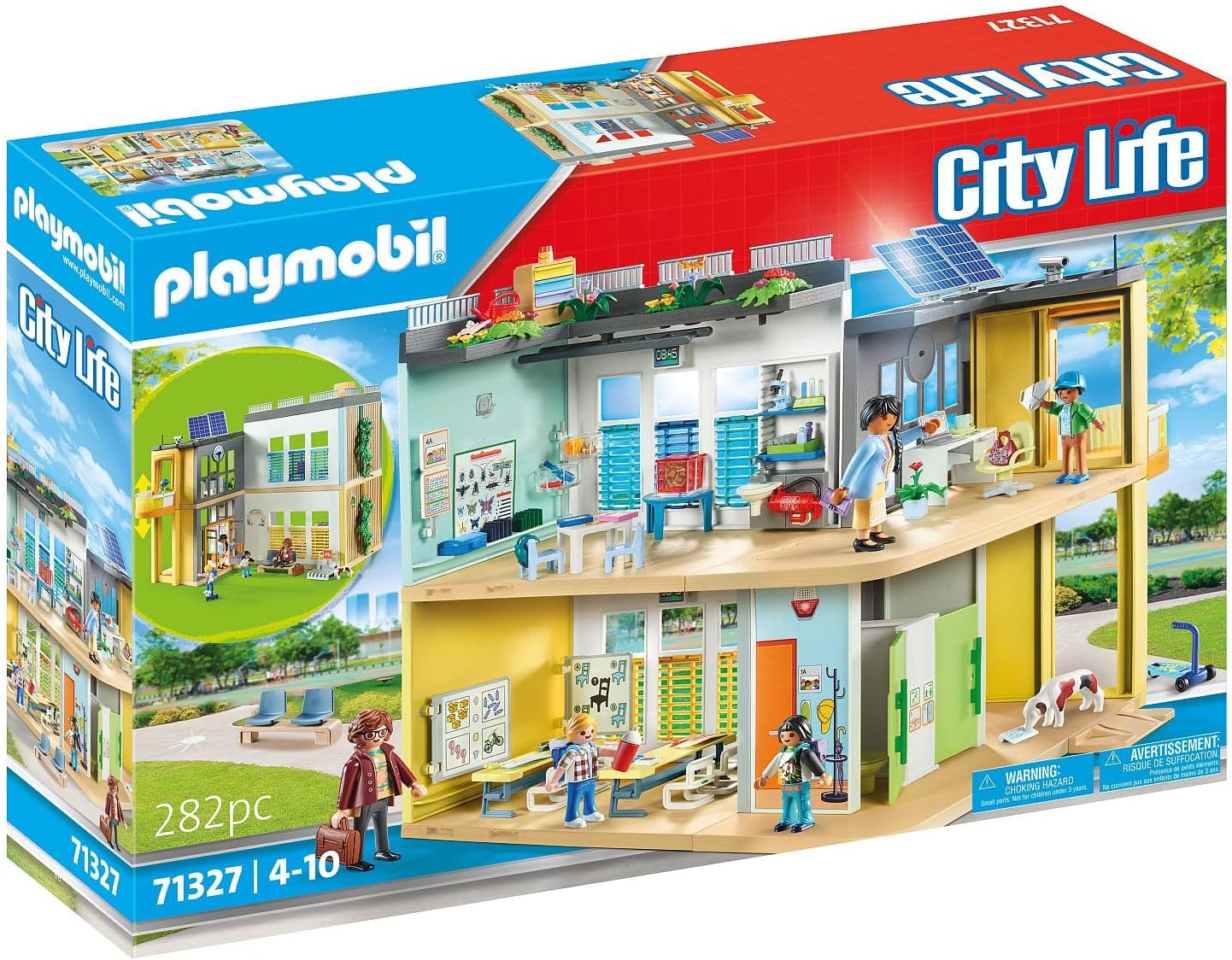 Playmobil 71327 City Life Large School, furnished barrier-free school building with lift, educational toy, fun imaginative role play, playsets suitable for children ages 4+