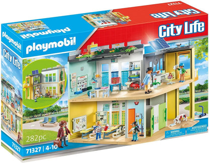 Playmobil 71327 City Life Large School, furnished barrier-free school building with lift, educational toy, fun imaginative role play, playsets suitable for children ages 4+
