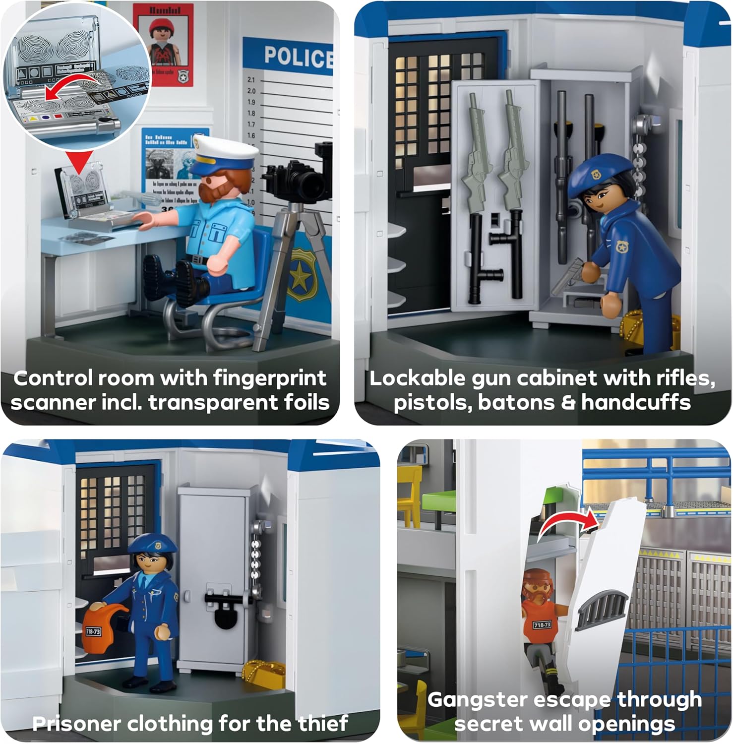 Playmobil | Action Heroes | Police Command Centre | Police toy | Adventure toy for children aged 4+ | Encourages role play & creativity | With play figures & accessories | 71873