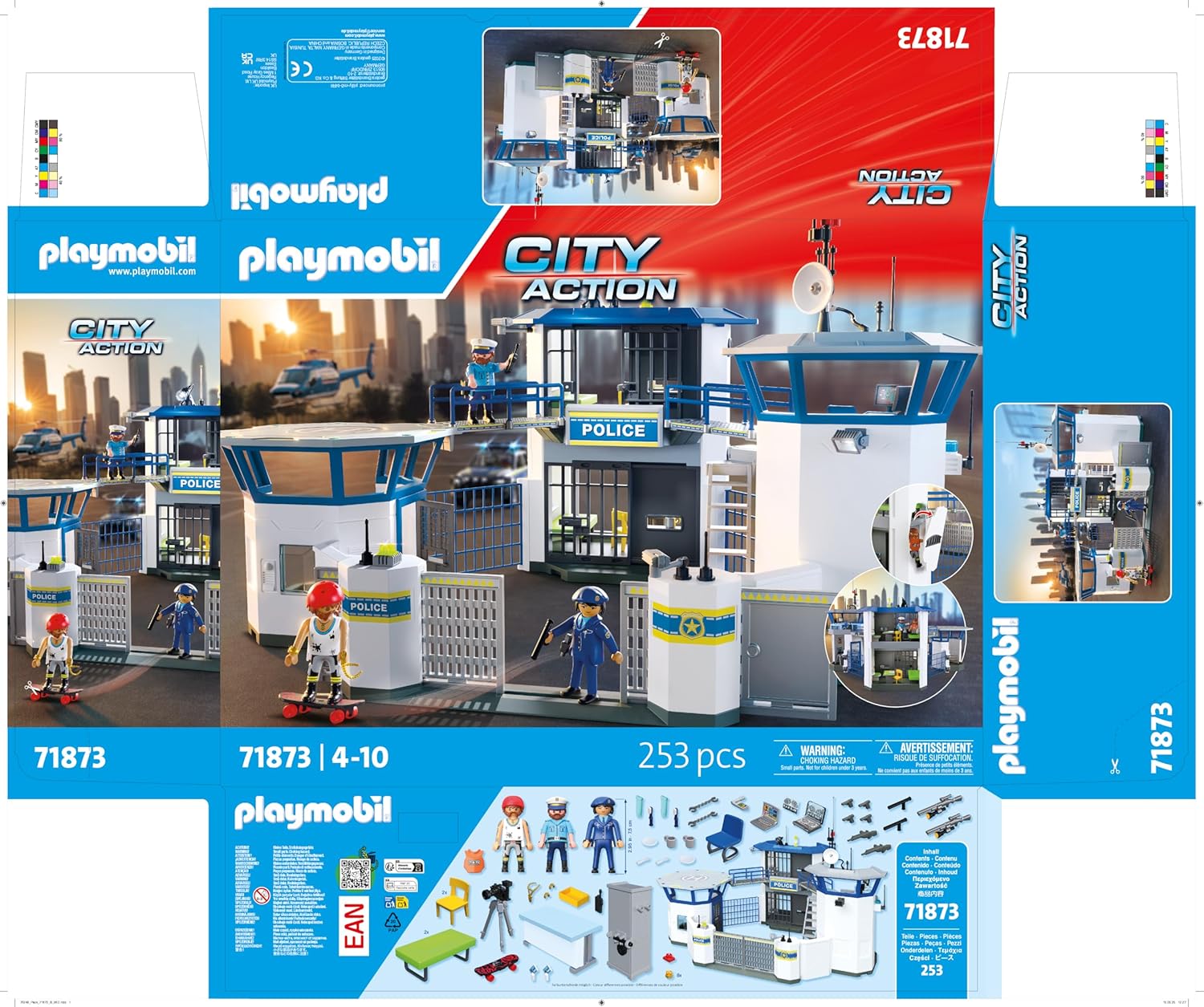 Playmobil | Action Heroes | Police Command Centre | Police toy | Adventure toy for children aged 4+ | Encourages role play & creativity | With play figures & accessories | 71873