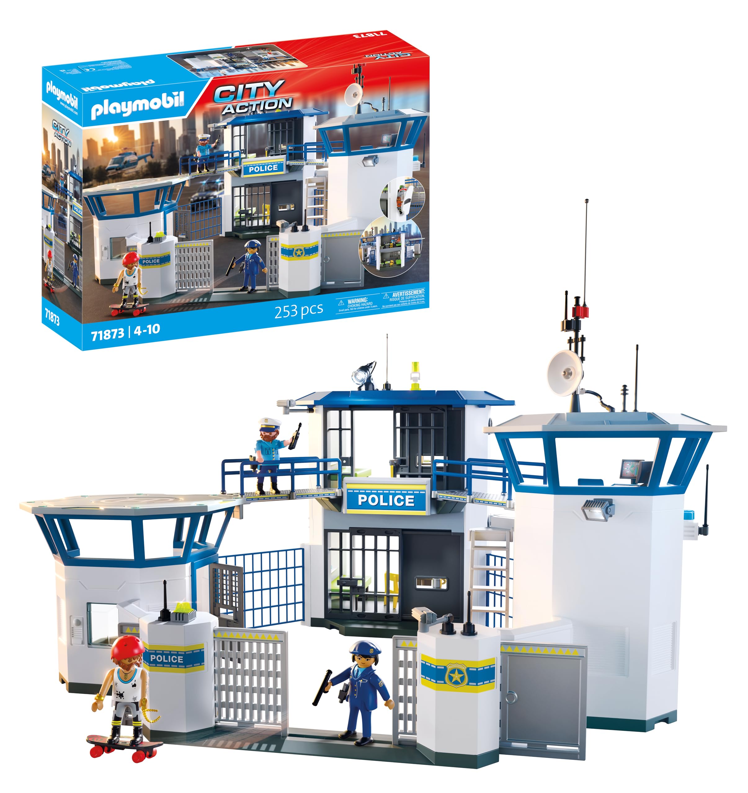 Playmobil | Action Heroes | Police Command Centre | Police toy | Adventure toy for children aged 4+ | Encourages role play & creativity | With play figures & accessories | 71873