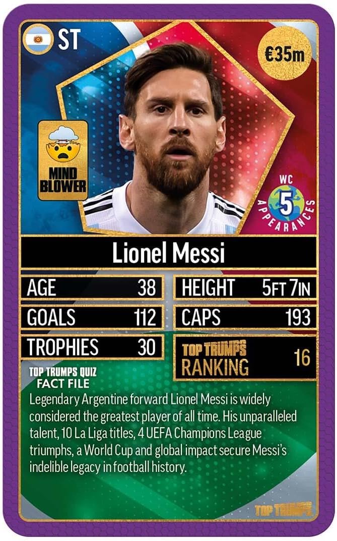 Top Trumps World Football Stars Top 200 Card Game – Chrome Purple Pack