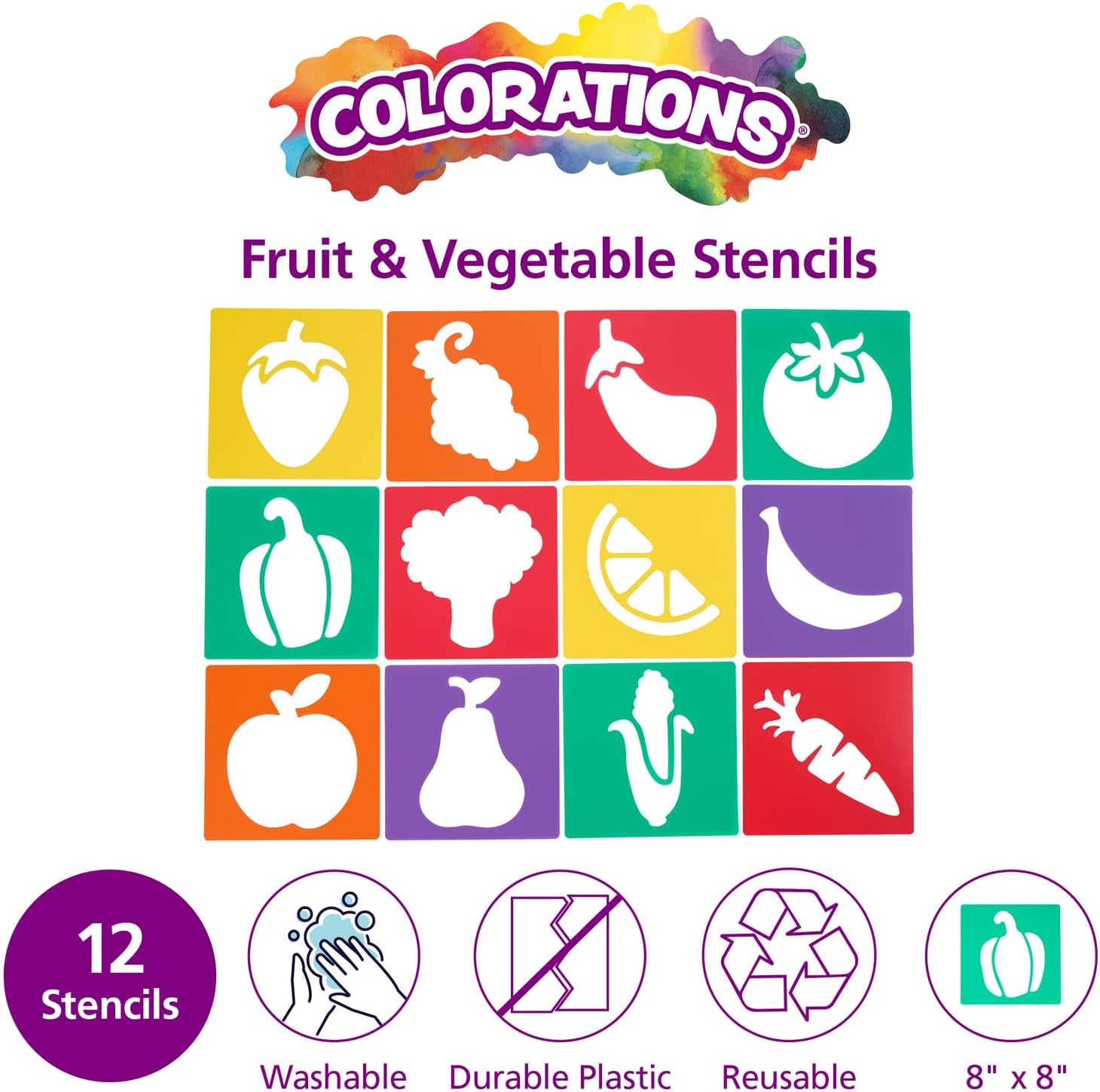 Colorations - Colorations - Herbruikbare Fruit Sjablonen - 12st.