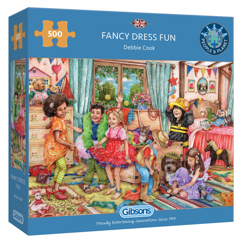 Fancy Dress Fun 500-delig legpuzzel | Duurzame puzzel voor volwassenen | Premium 100% gerecycled bord | Geweldig cadeau voor volwassenen | Gibsons Games