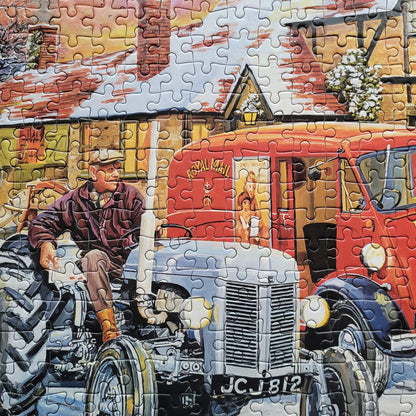 Winterpost, 500-teiliges Puzzle, Weihnachten, ländliche Nostalgie, nachhaltiges Puzzle für Erwachsene, hochwertiges 100% recyceltes Brett, tolles Geschenk für Erwachsene, Gibsons Games B